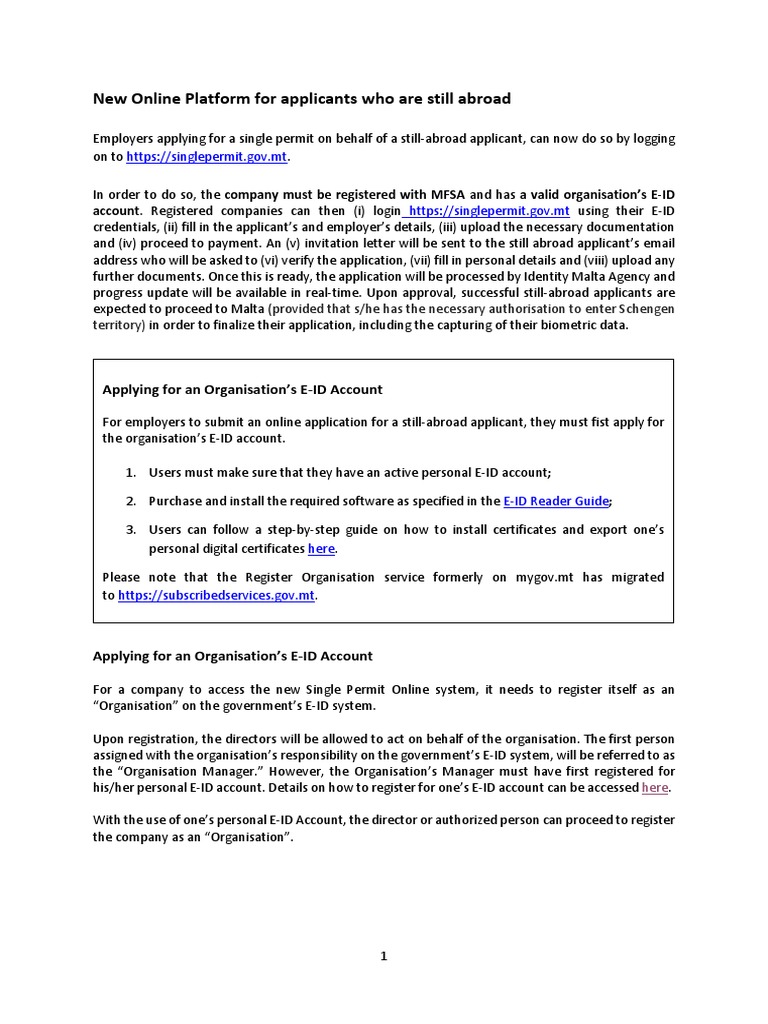 Single Permit Application for Abroad Applicants | PDF | User (Computing ...