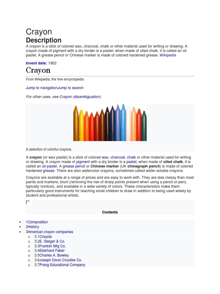 History of Crayola crayons - Wikipedia