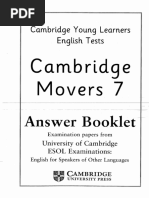 Cambridge English Tests. Movers 7. Answer Booklet - 2011 - 31p PDF