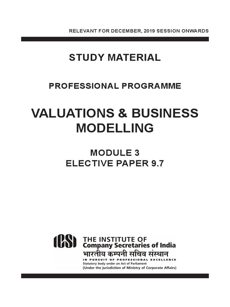 Valuations And Business Modelling Notes Pdf Business Valuation