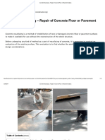 Concrete Resurfacing - Repair of Concrete Floor or Pavement Surfaces
