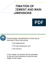 Estimation of Displacement and Main Dimensions