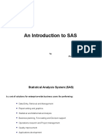 Introduction to SAS Environment and Libraries