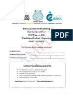 GA Classic IESOL E3 (B1) Candidate Booklet Listening HIPPO Sample