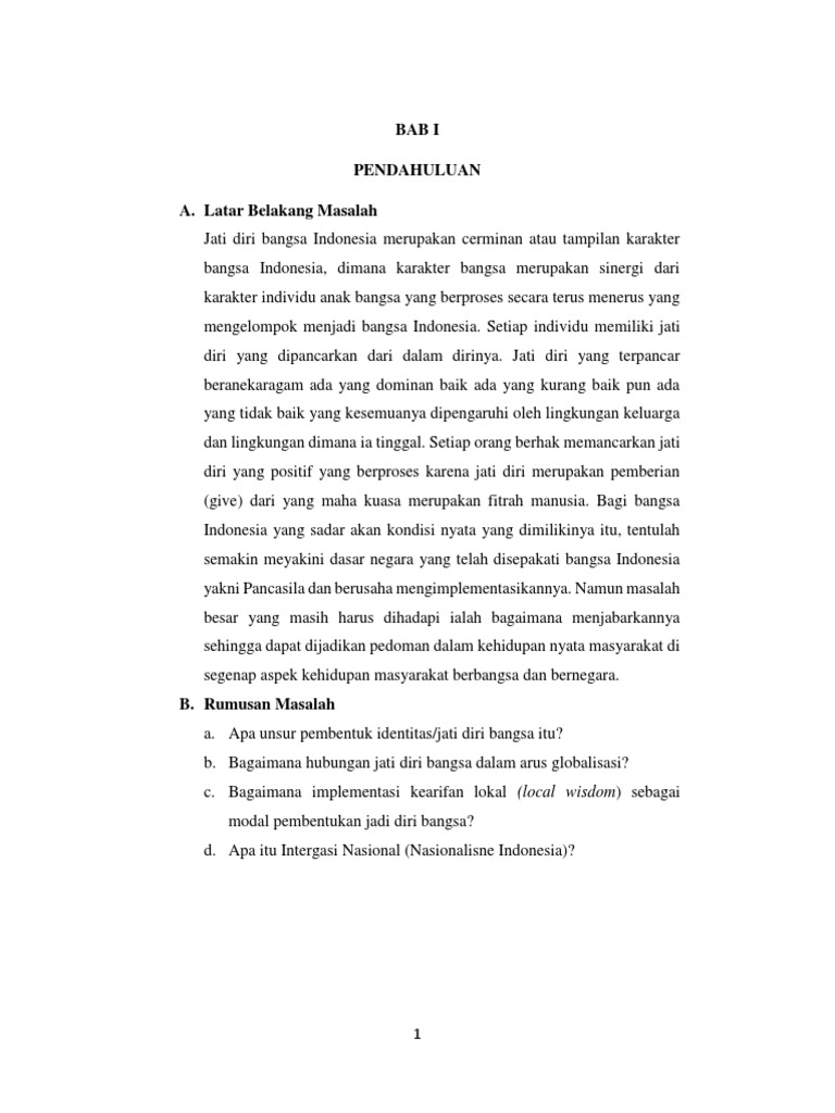 Identitas Atau Jati Diri Bangsa Pdf