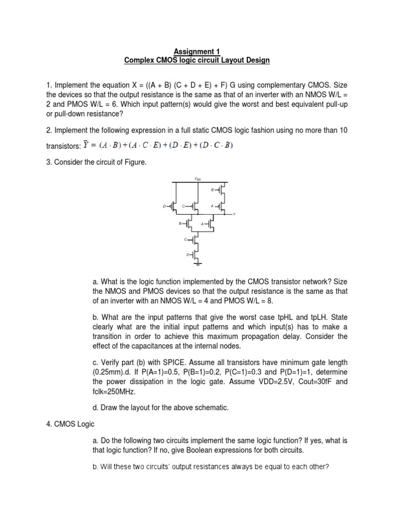 Assignment I 1 Docx Cmos Logic Gate