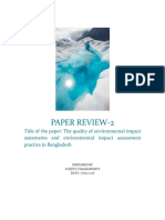 Paper Review_The quality of environmental impact statements and environmental impact assessment practice in Bangladesh