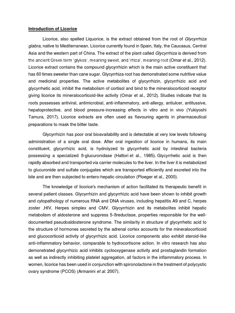 Introduction of Licorice PDF Drugs Medicine