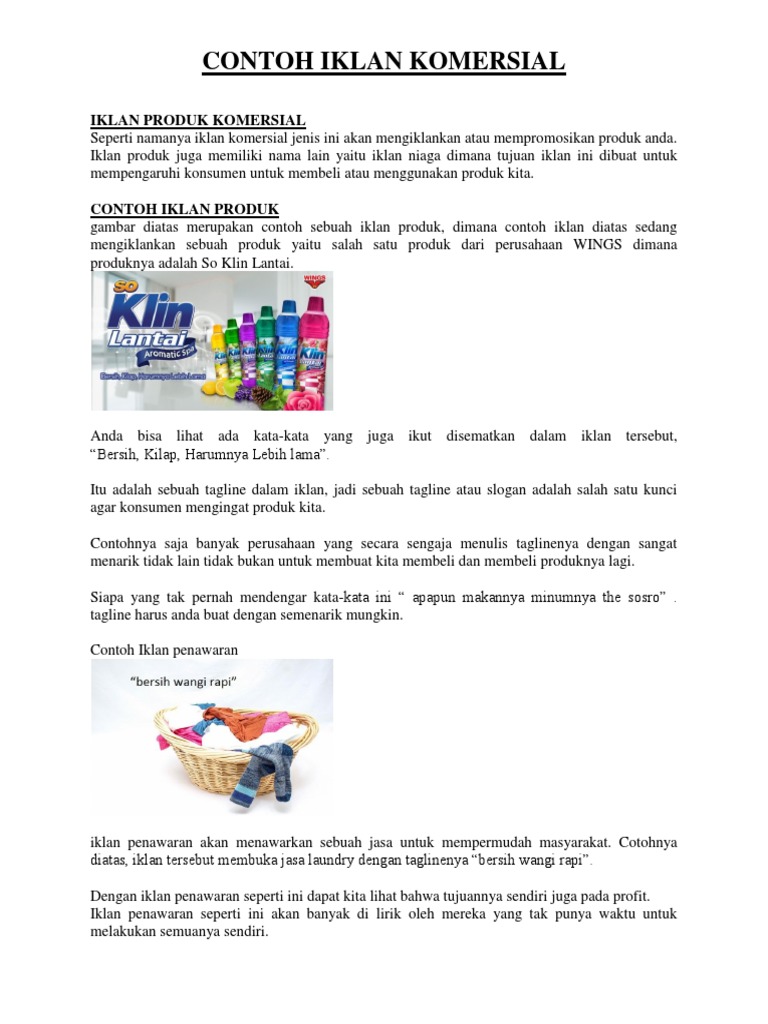 Contoh Iklan Komersial