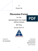 Discussion Forum Synopsis