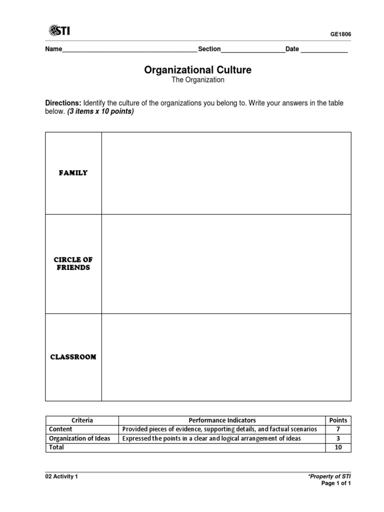 Organizational Culture Assessment Guide | PDF