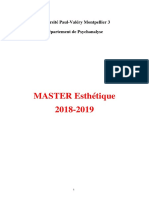 Fascicule Master Esthetique 2018-2019