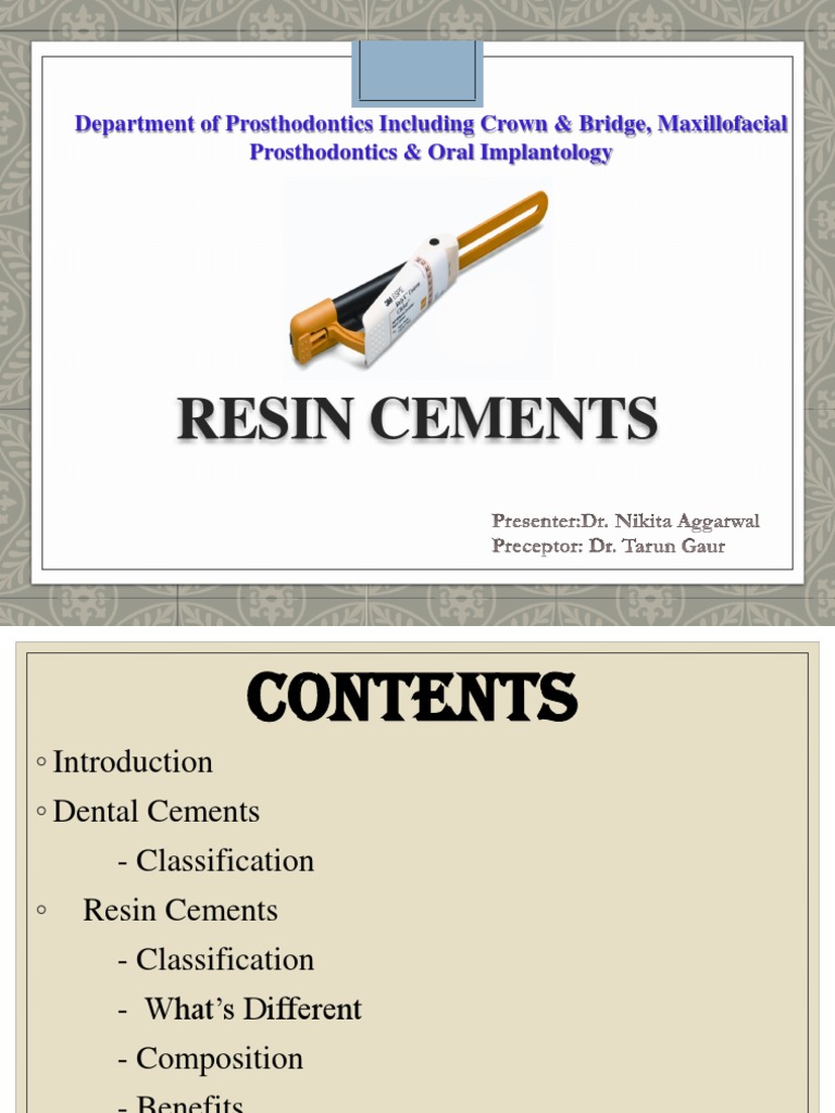 Overview of Resin Cements in Dentistry | PDF | Dental Material ...