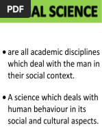 Are All Academic Disciplines Which Deal With The Man in Their Social Context