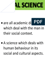Are All Academic Disciplines Which Deal With The Man in Their Social Context