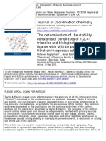 Determination of Stability Constants of PDF