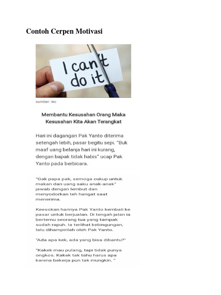 Contoh Cerpen Motivasi