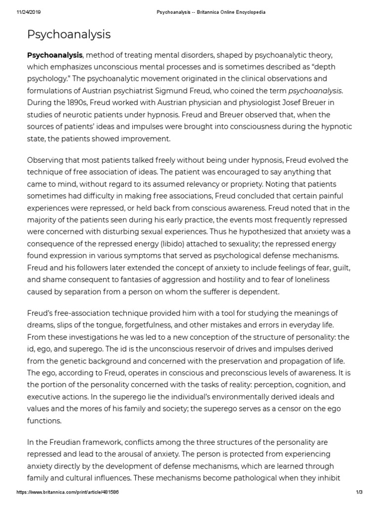 Overview of Psychoanalysis by Freud | PDF | Psychoanalysis | Sigmund Freud