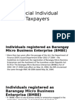 Special Individual Taxpayers