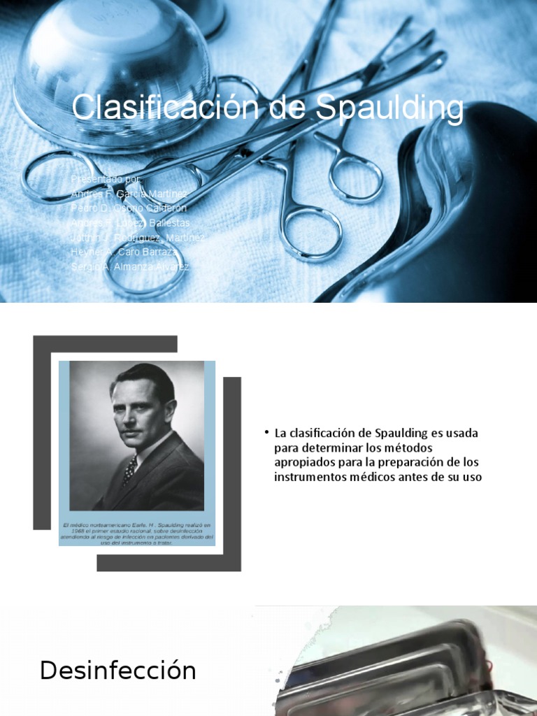 Clasificación de Spaulding en Desinfección | PDF | Relaciones ...