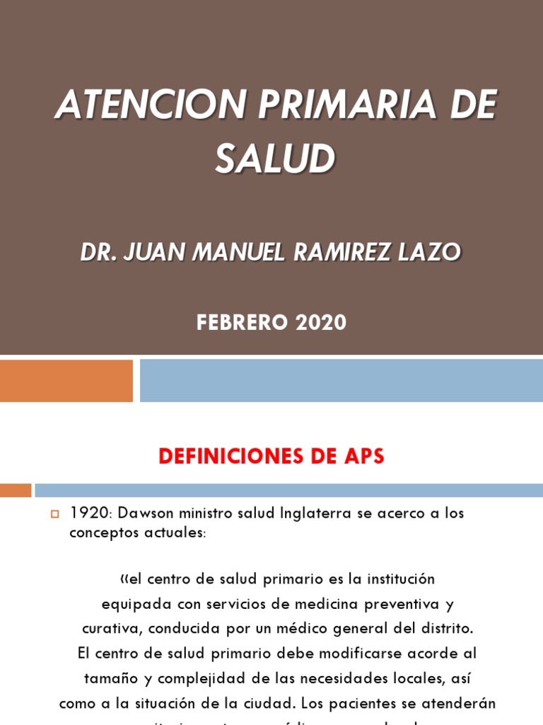 Definición y Rol de la APS en Salud | PDF | Cuidado de la salud | Salud ...