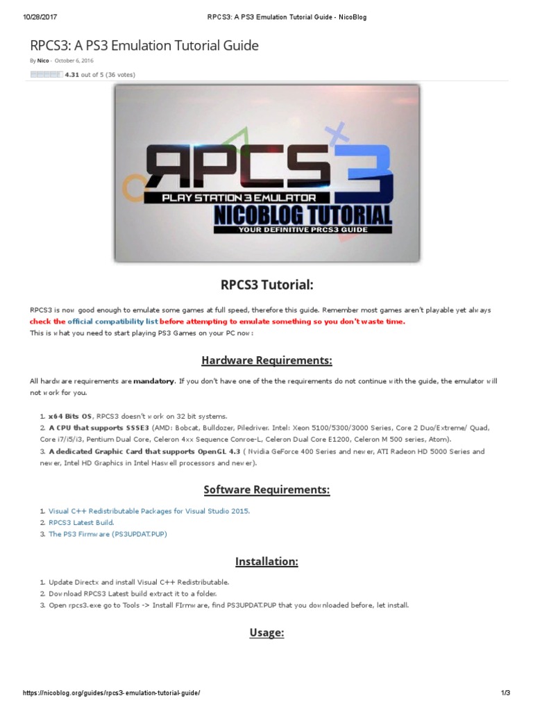 RPCS3 Emulator - PC Guide