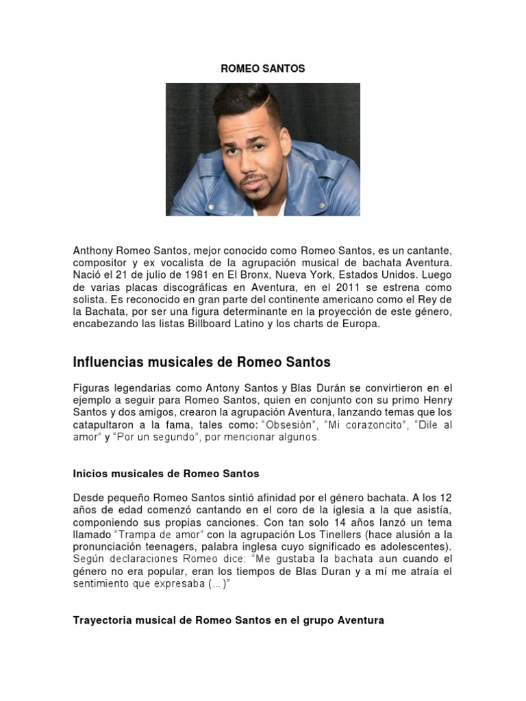 Biografía de Romeo Santos