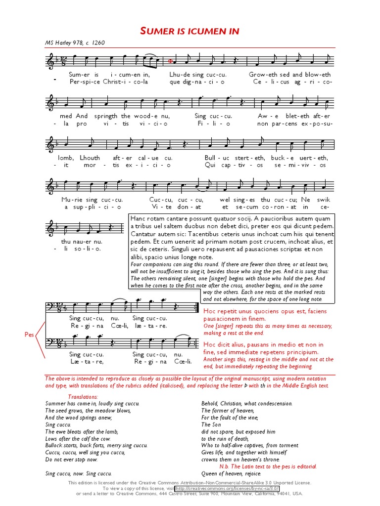 Sumer Is Icumen In: Lyrics & Manuscript | PDF