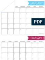 2019 Free Printable Calendar Horizontal PDF
