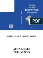 Acta Musei Tutovensis II Memorialistica 2018
