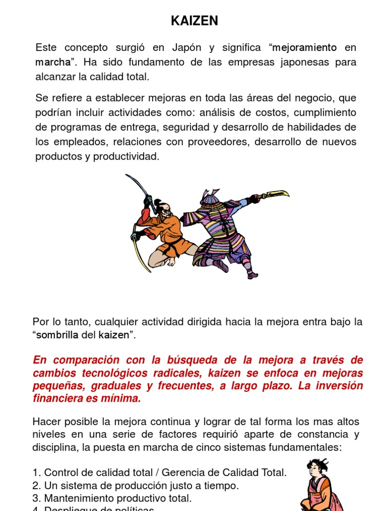 Filosofía Kaizen para Mejora Continua | PDF | Gestión de Procesos de ...