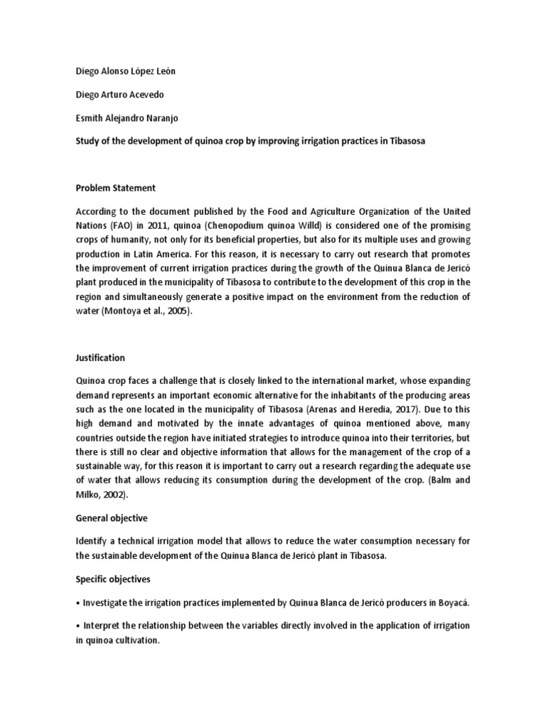 Quinua Ingles PDF Quinoa Sustainability