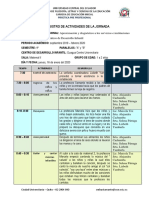 REGISTRO DE ACTIVIDADES DE LA JORNADA JUEVES 16 Enero