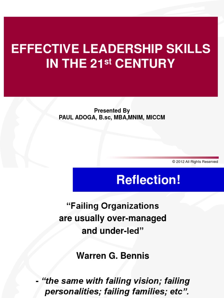 Effective Leadership Skills in The 21ST Century | PDF | Leadership ...