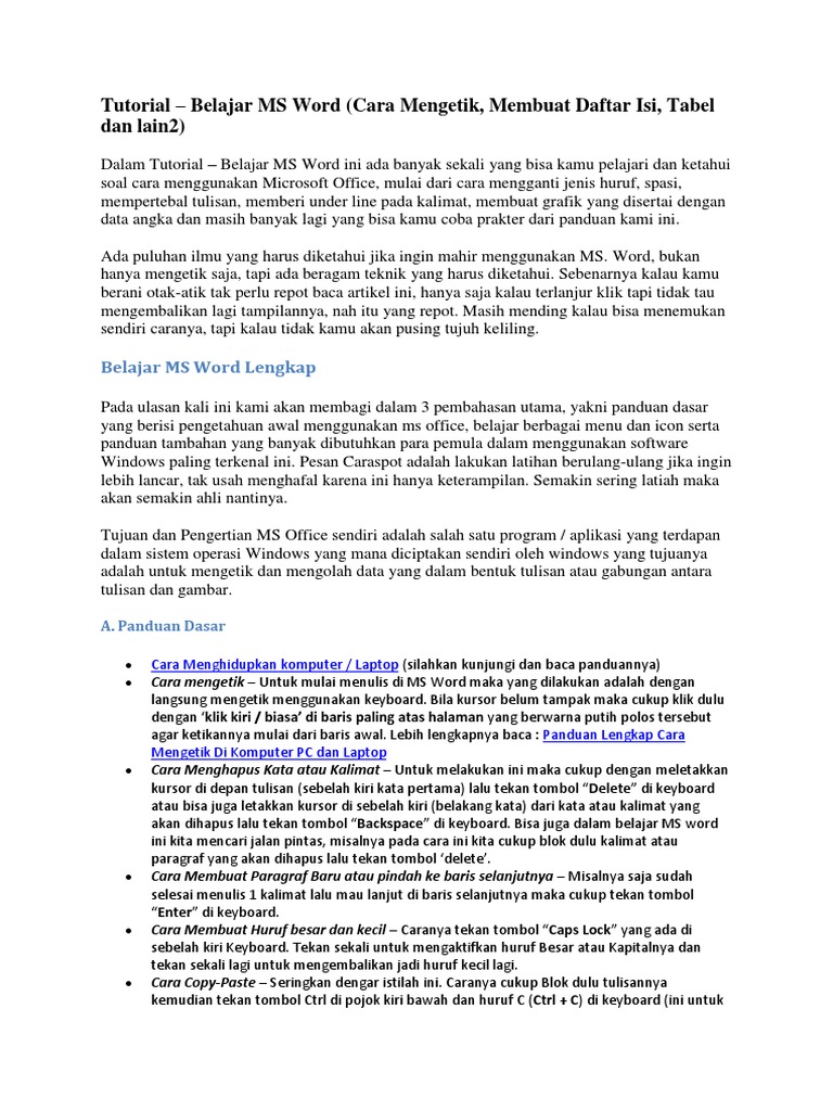 Tutorial Microsoft Word Pdf