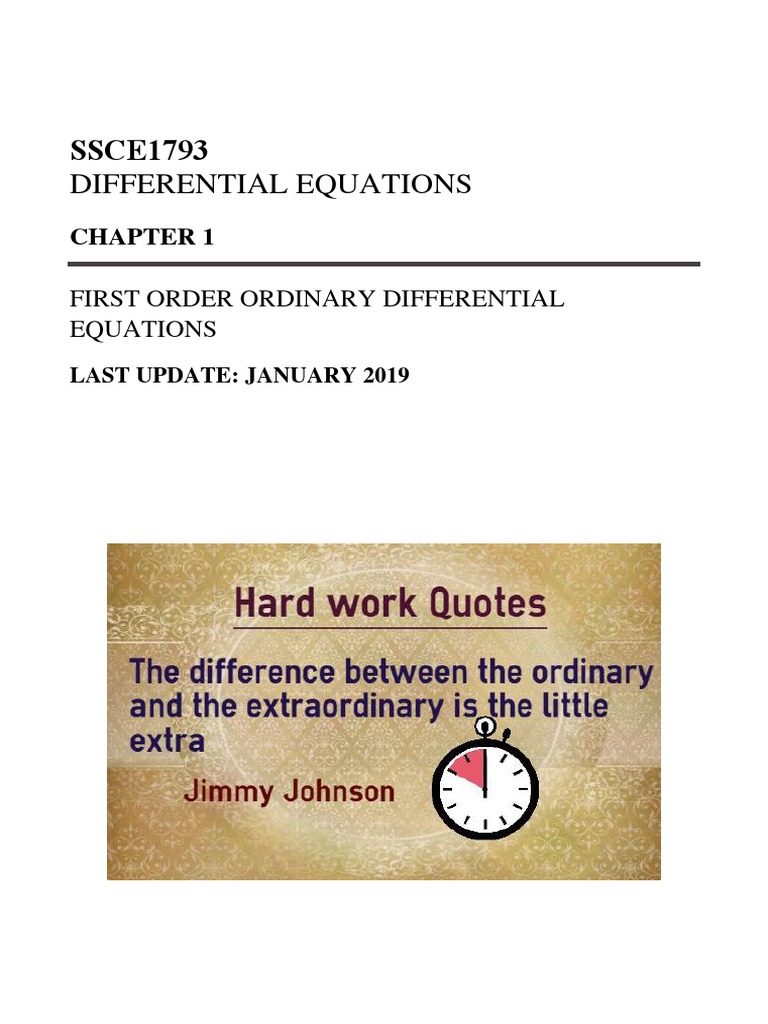 First Order ODEs: Concepts & Solutions | PDF | Differential Equations ...