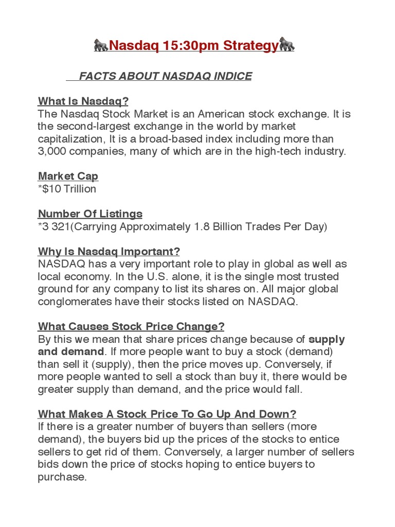 Nasdaq 15:30 Trading Strategy Guide | PDF | Market Trend | Stock Market