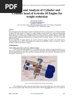 Design and Analysis of Cylinder and Cylinder Head of 4-Stroke SI Engine For Weight Reduction