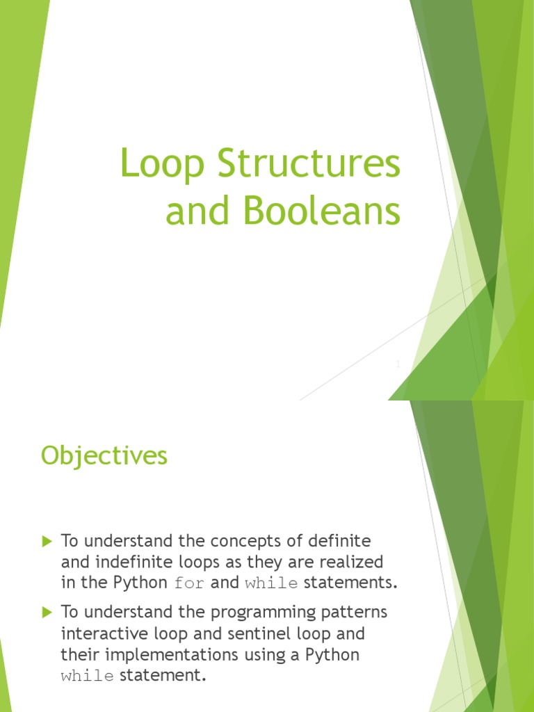 Lecture 5 Loop Structures | PDF | Boolean Data Type | Control Flow