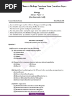 ICSE Class 10 Biology Previous Year Question Paper 2012