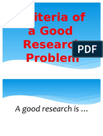 Criteria of A Good Research