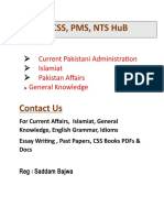 Islamiat, Gk, Pakistan affairs & Current Pakistani Administration .docx