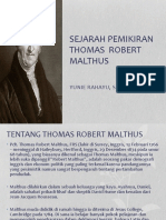 Sejarah Pemikiran Thomas Robert Malthus
