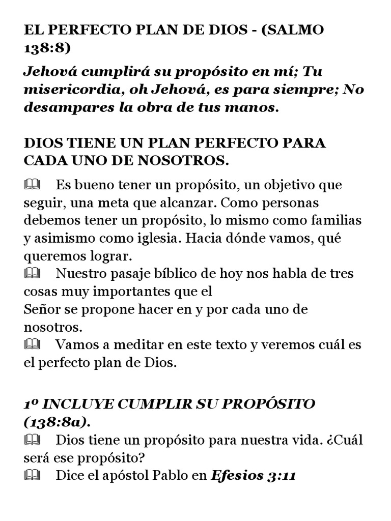 El Perfecto Plan de Dios para Ti | PDF | Jesús | Cristo (título)
