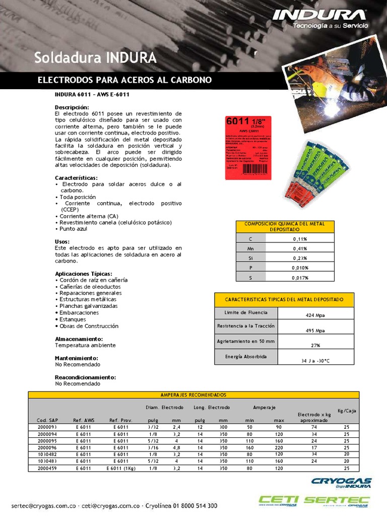 Características y Usos del Electrodo 6011 | PDF | Soldadura | Construcción