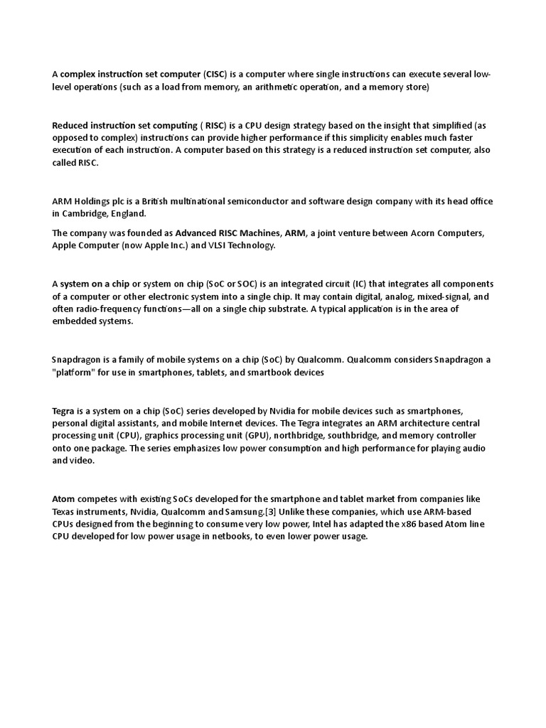Cisc Risc Soc Pdf