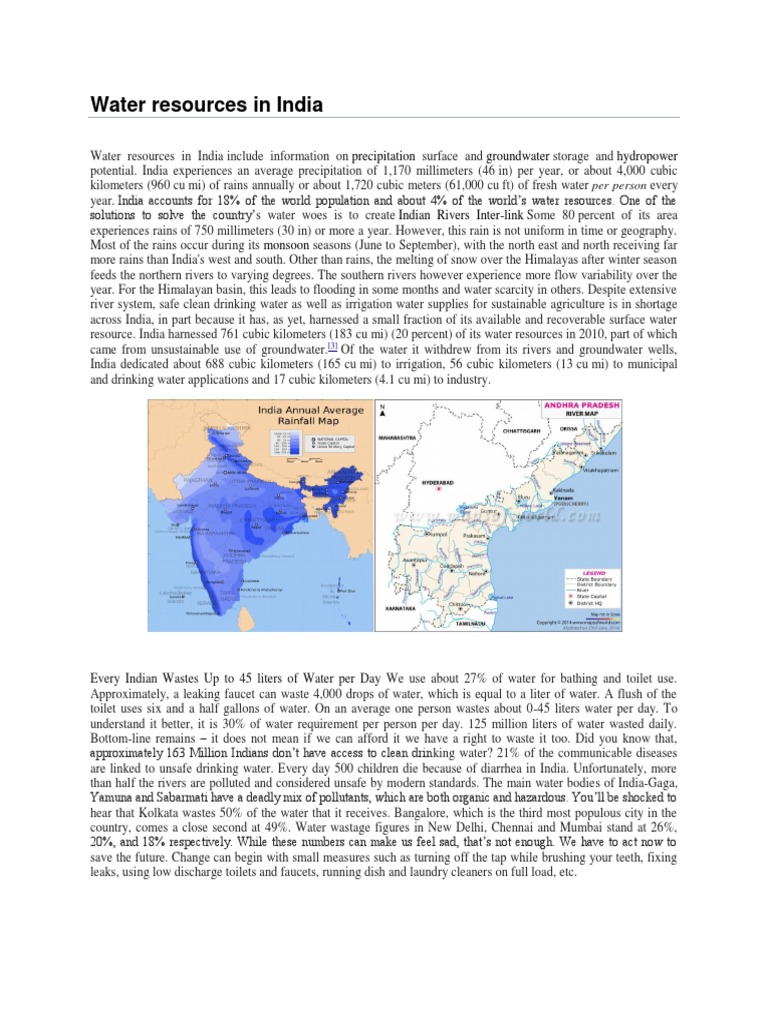 Water Resources in India PDF PDF Water Resources Dam