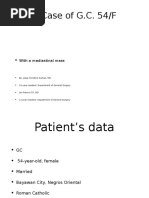 A Case Presentation On A Mediastinal Mass