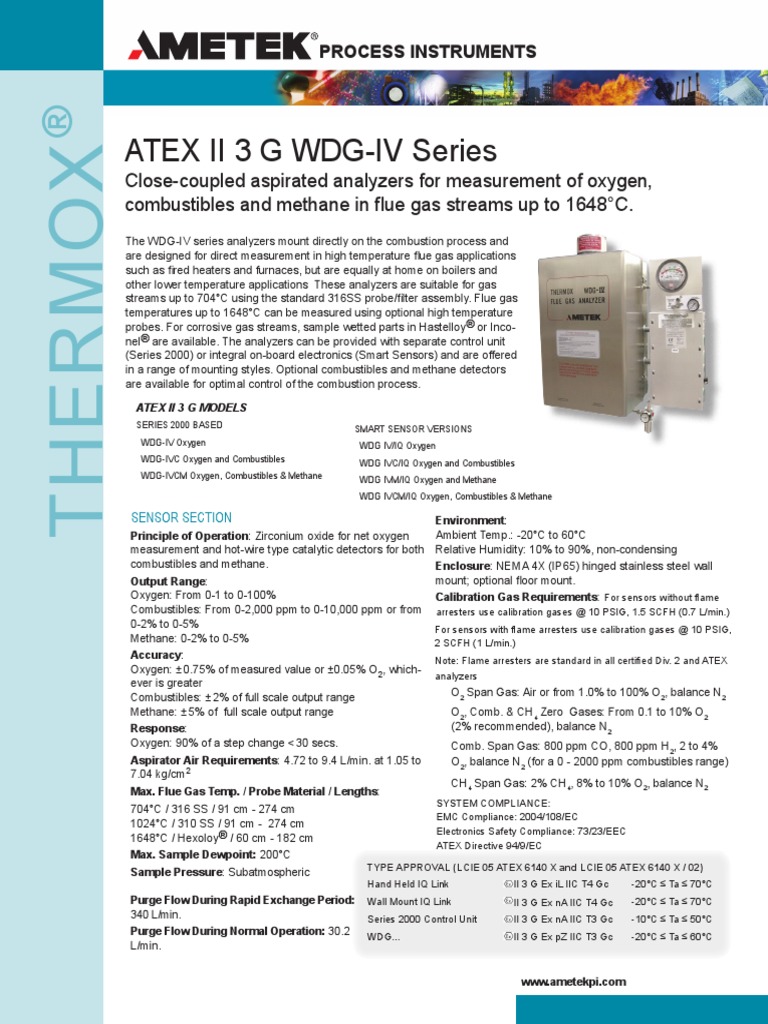 WDG IV O2 Analyser | PDF | Zirconium Dioxide | Combustion
