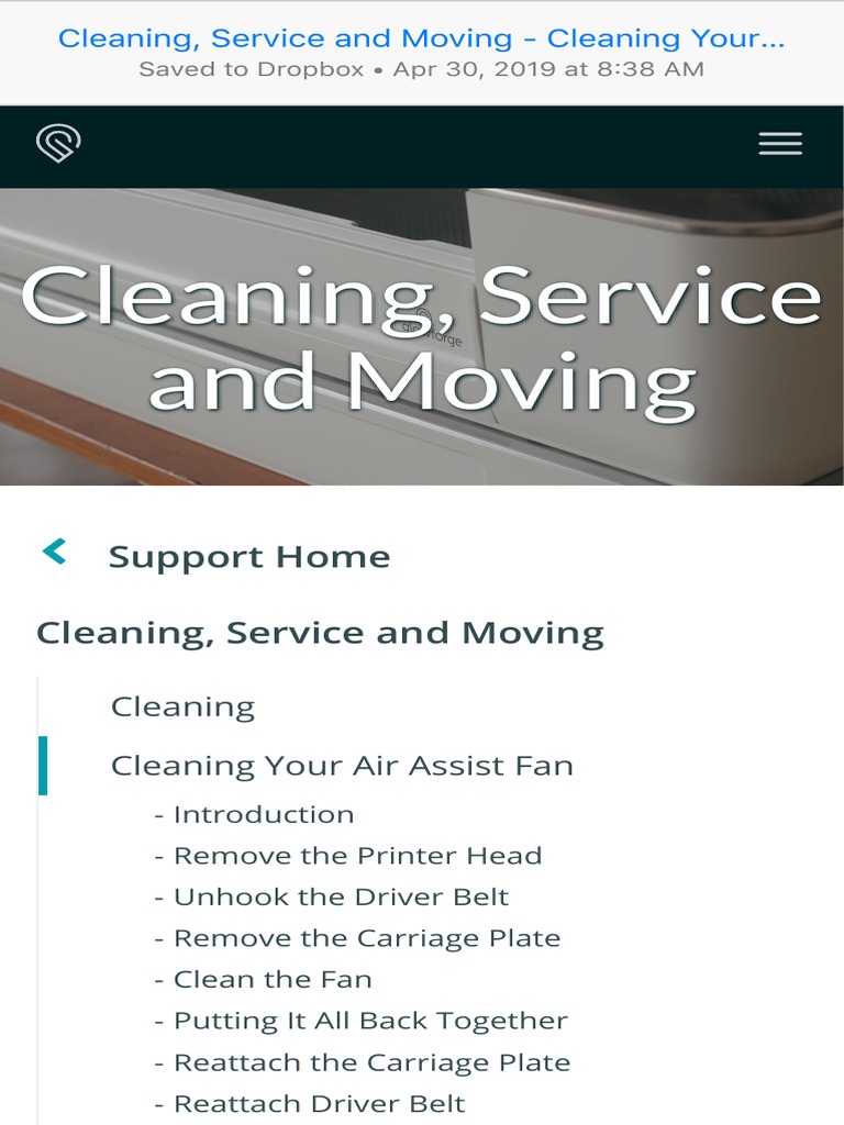 Cleaning, Service and Moving Cleaning Your Air Assist Fan